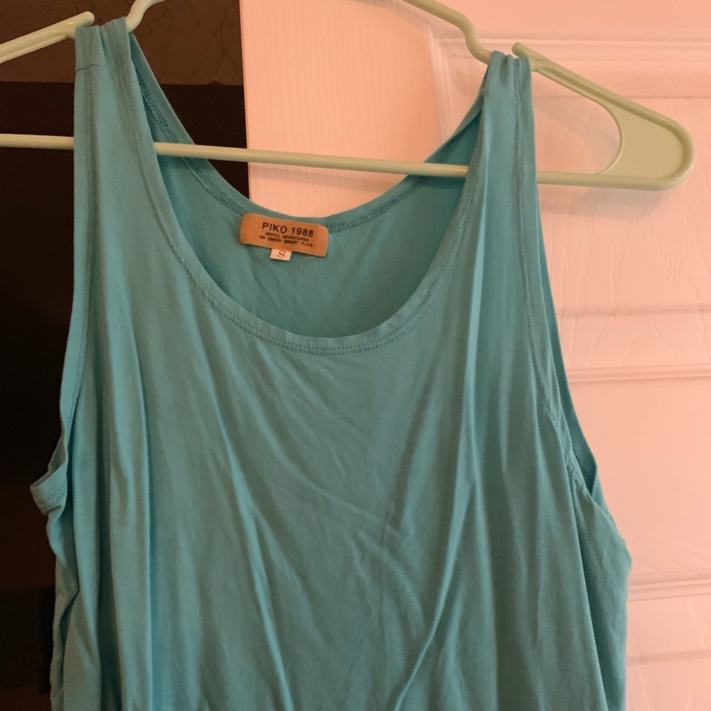 Teal Piko Crop Top